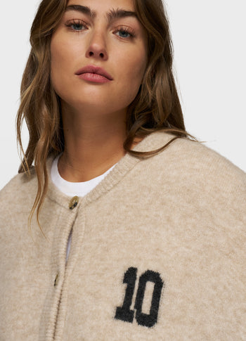 soft baseball knit cardigan | earth