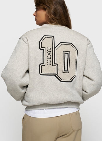 baseball bomber jacket 10 | white grey melee