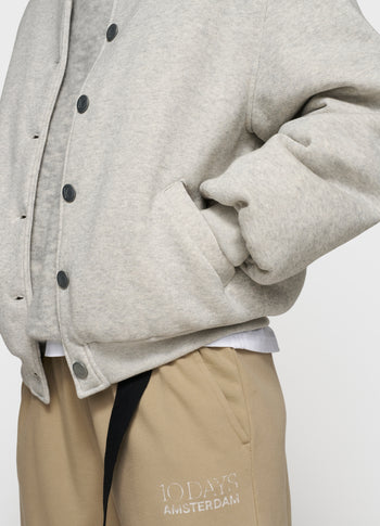 baseball bomber jacket 10 | white grey melee