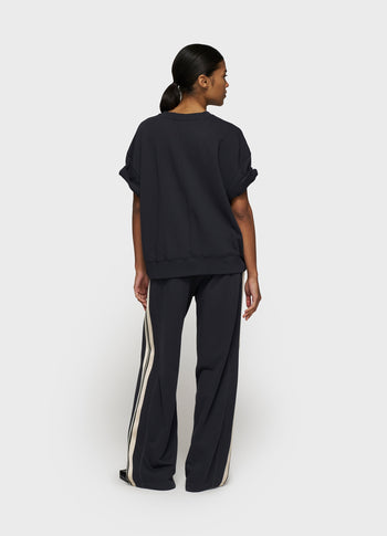 short sleeve sweater patch | dark navy