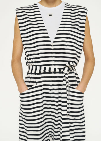 proud jumpsuit stripes | ecru/black