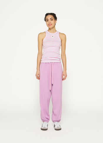 tank top rib stripes | ecru/violet