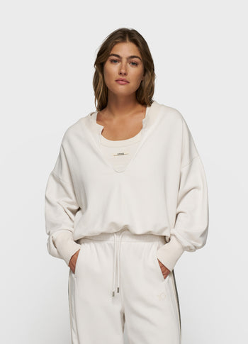 v-neck double sweater | cleansing kit