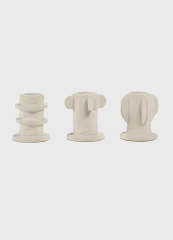 Candle holder 02 set 3 Molly 6CM | soft beige