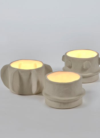 Tealight holder 03 set 3 Molly 5CM | soft beige