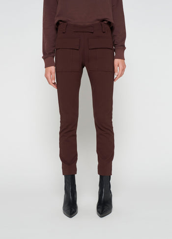 fitted punto pants | aubergine