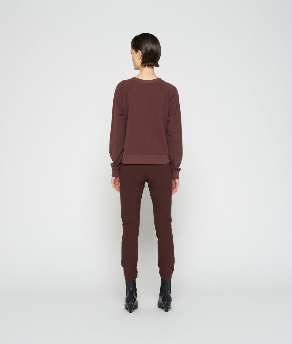 fitted punto pants | aubergine