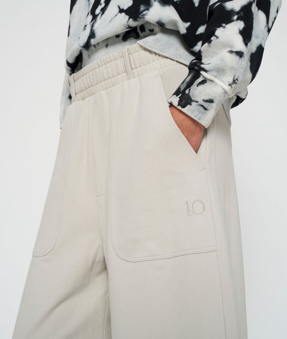 wide leg pants fleece | grey sky