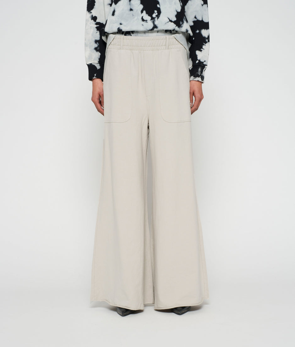 wide leg pants fleece | grey sky