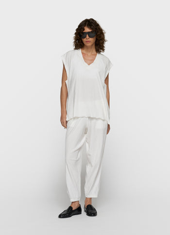 cropped easy jogger | ecru
