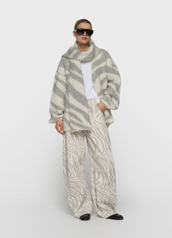 Zebra Schal aus Alpakamix | ecru