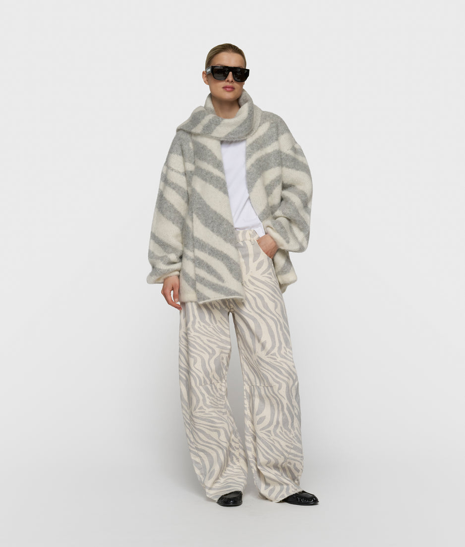 Zebra Schal aus Alpakamix | ecru