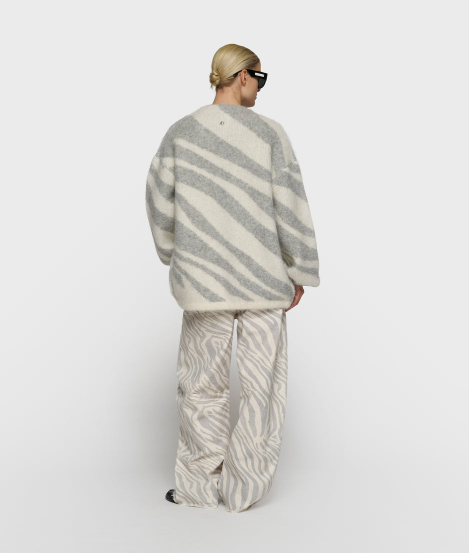 Strickcardigan Zebra | ecru