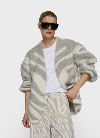 Strickcardigan Zebra | ecru
