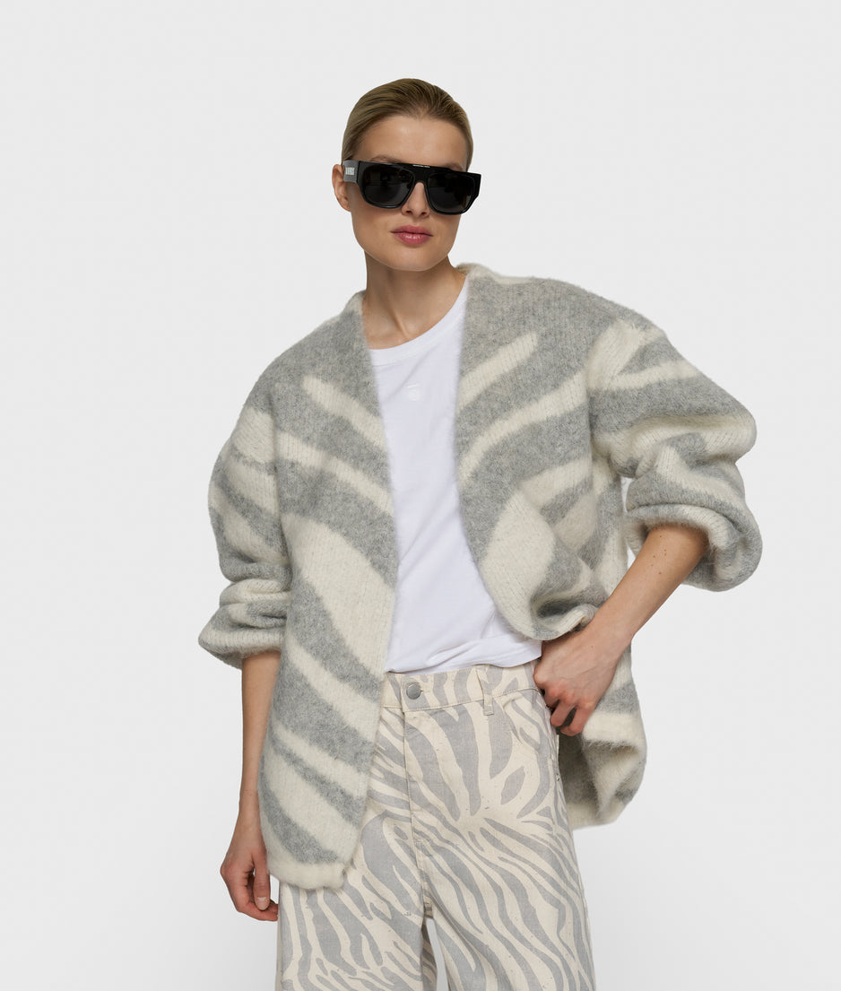 Strickcardigan Zebra | ecru