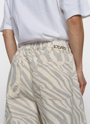 Western Hose mit Zebraprint | ecru