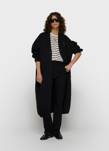 Langer Baseball Cardigan | black