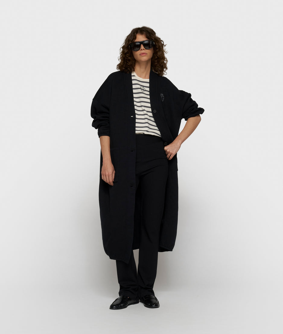 Langer Baseball Cardigan | black