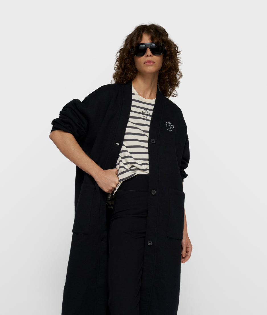 Langer Baseball Cardigan | black