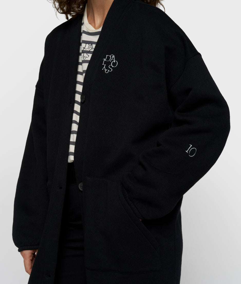 Langer Baseball Cardigan | black