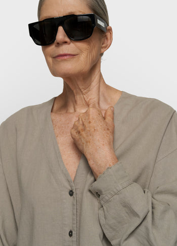 cotton linen blouse | fog