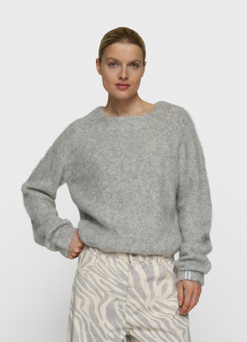 Strickpullover aus Alpakamix | light grey melee