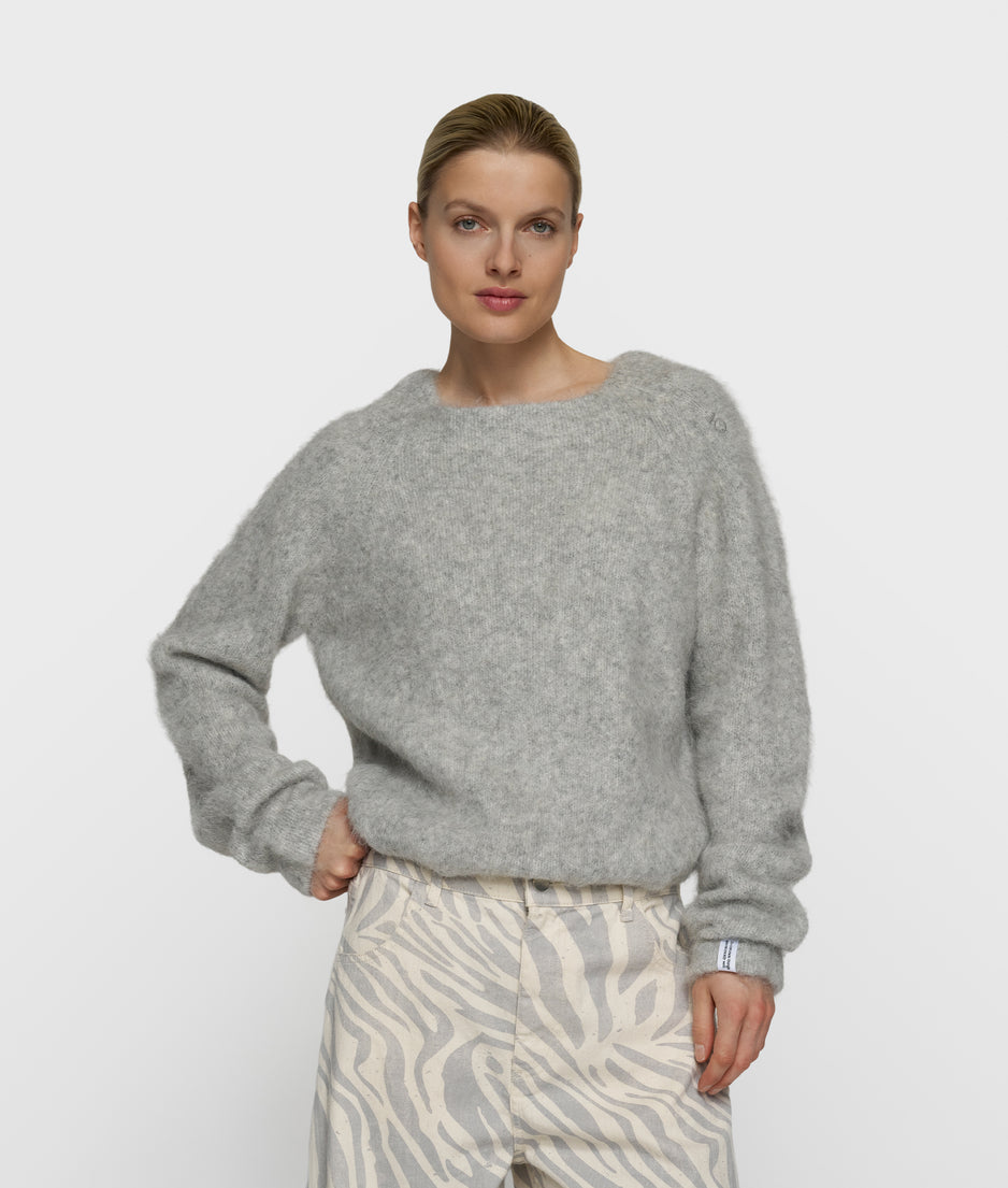 Strickpullover aus Alpakamix | light grey melee