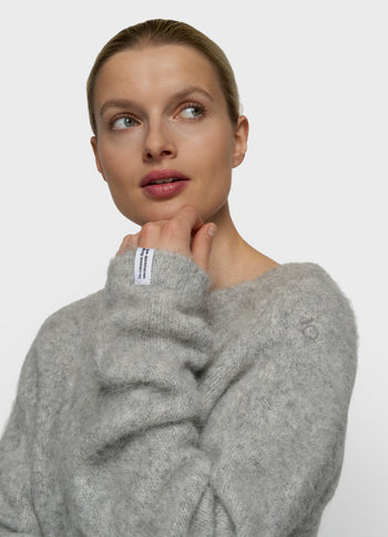 Strickpullover aus Alpakamix | light grey melee