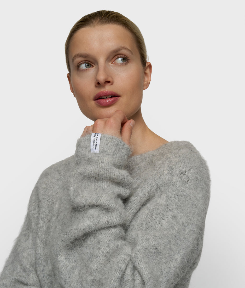Strickpullover aus Alpakamix | light grey melee