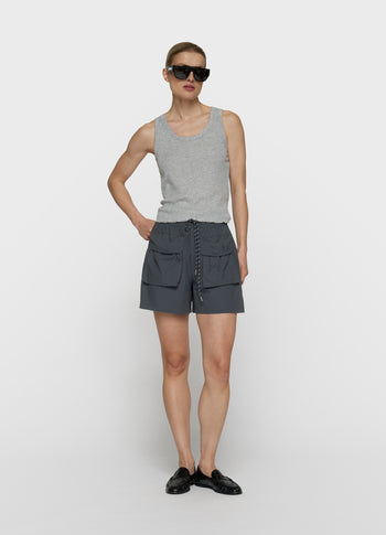 soft rib tank top | light grey melee