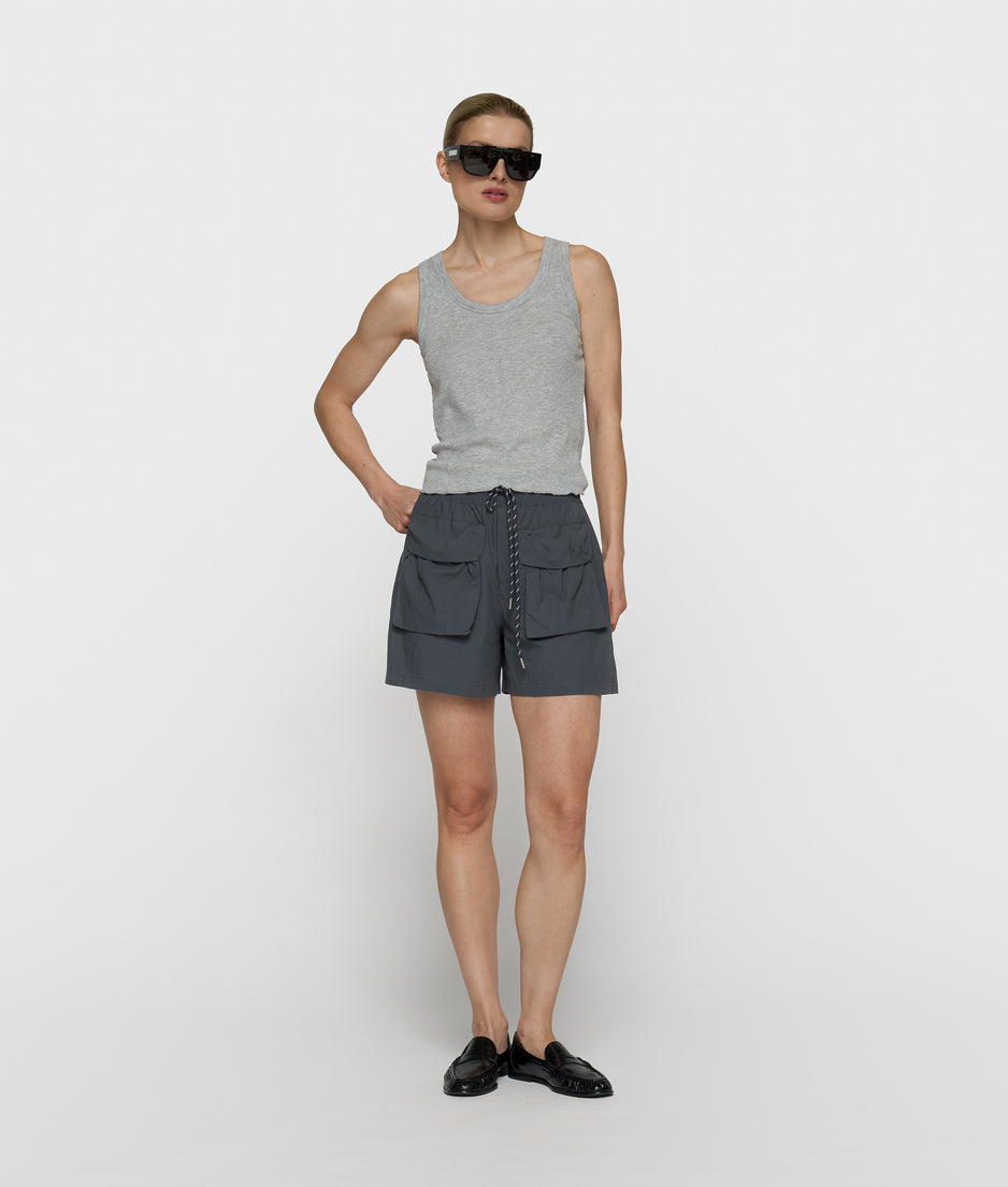 soft rib tank top | light grey melee