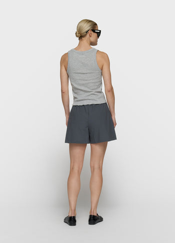 soft rib tank top | light grey melee