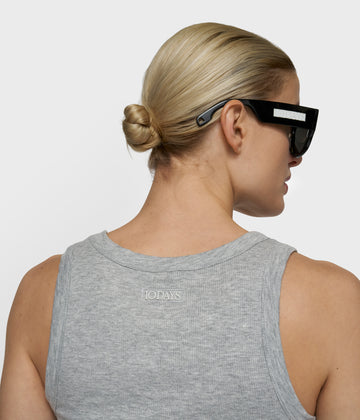 soft rib tank top | light grey melee