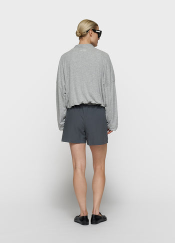 soft rib cardigan | light grey melee