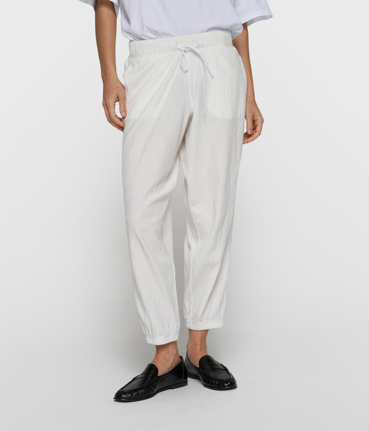 cropped easy jogger | ecru