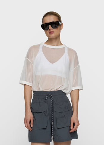 mesh tee | ecru