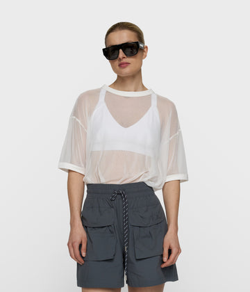 mesh tee | ecru
