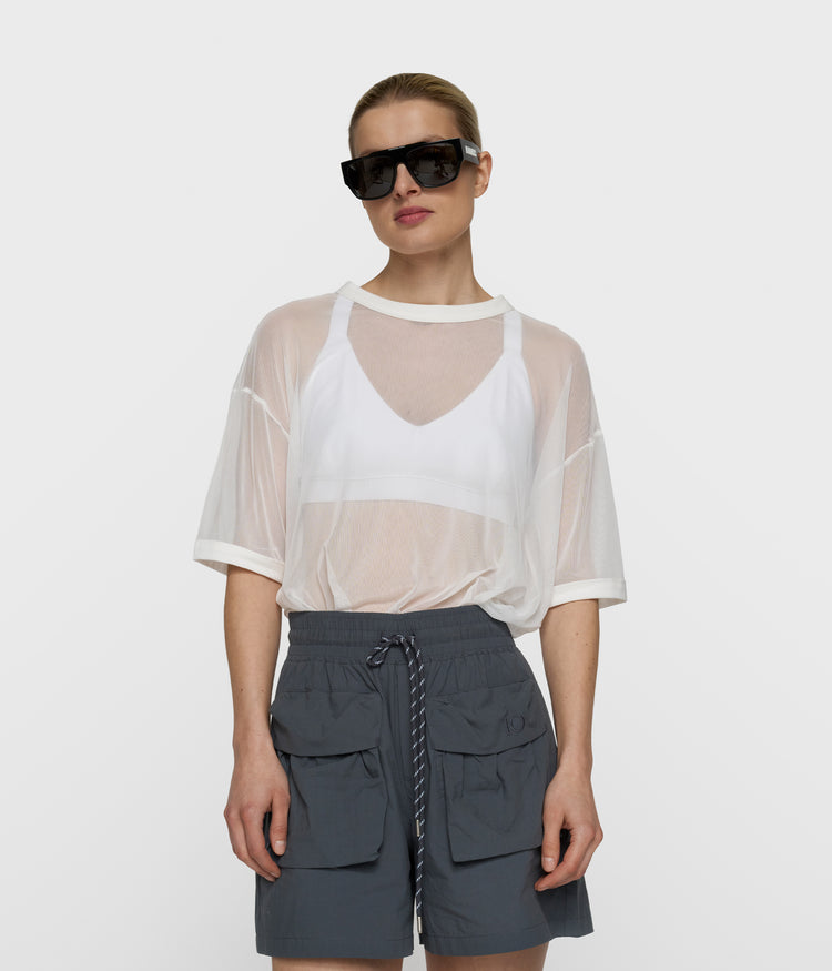 mesh tee | ecru