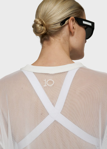 mesh tee | ecru