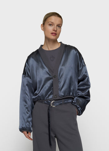 Wendbarer Cardigan aus Baumwolle | steel blue