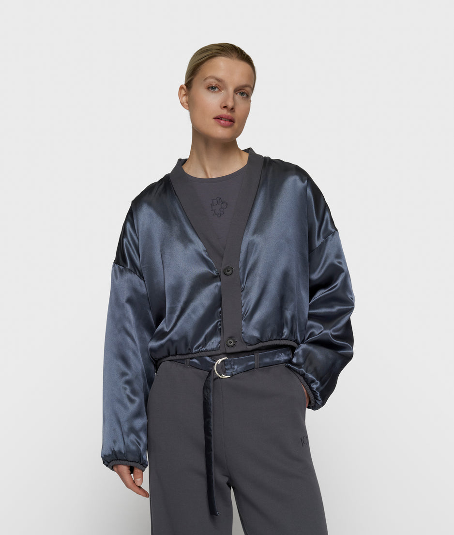 Wendbarer Cardigan aus Baumwolle | steel blue