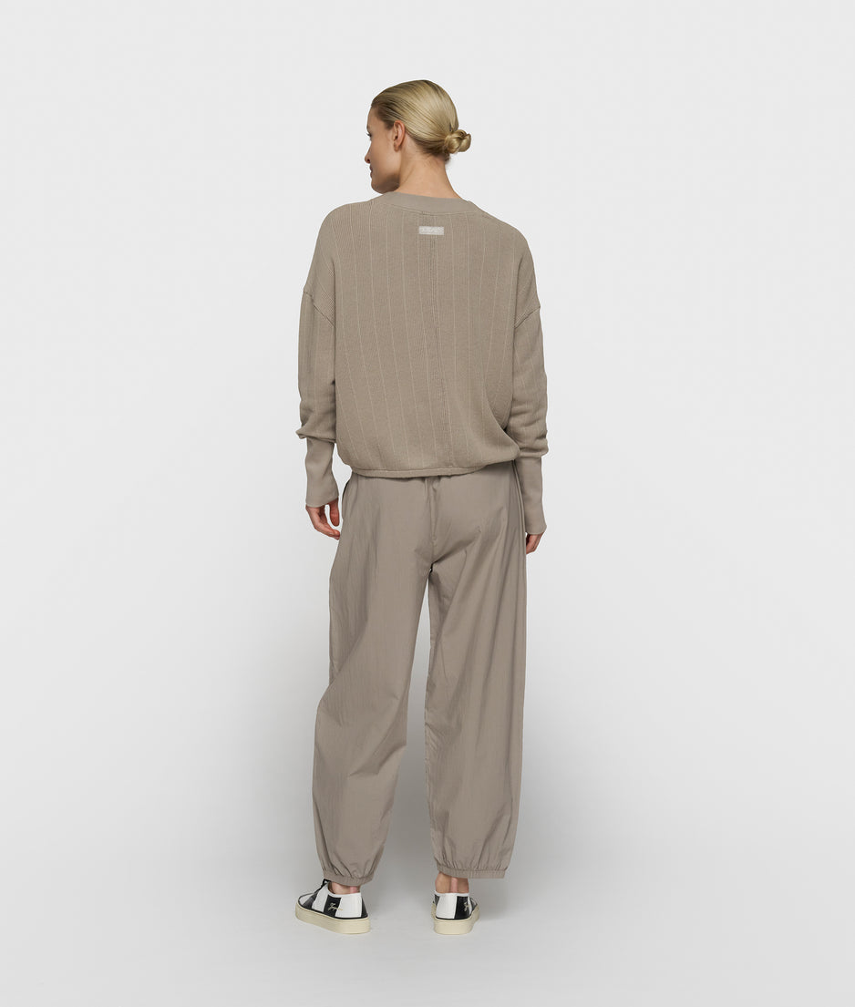 v-neck mesh cardigan | fog