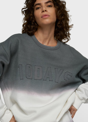 statement sweater dip dye | mid grey