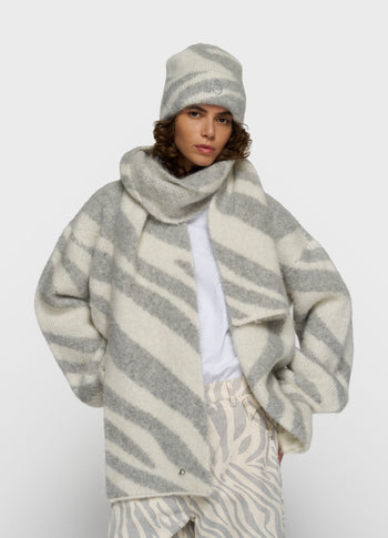 Zebra Schal aus Alpakamix | ecru