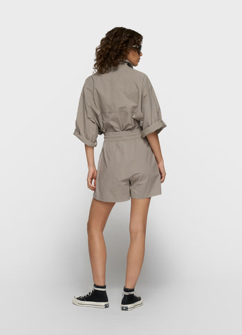 wide crinkle jacket | fog