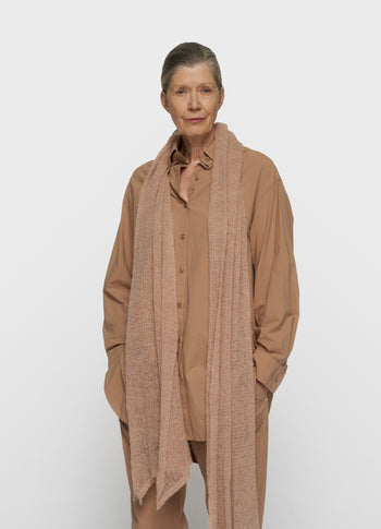 open knit scarf | light fudge