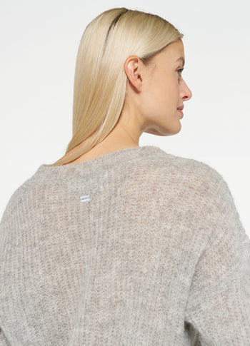fine knit sweater | light grey melee