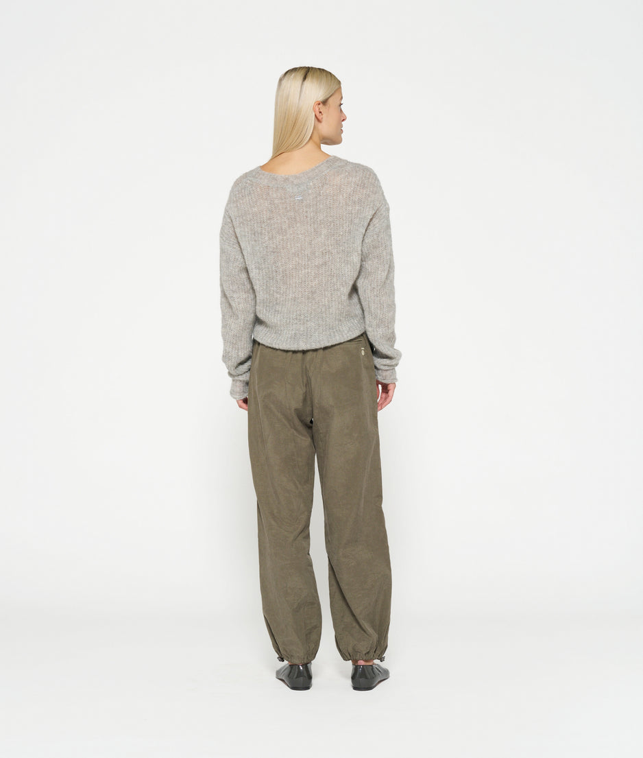 fine knit sweater | light grey melee