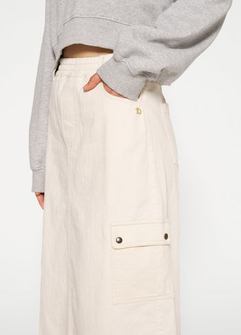 maxi skirt twill | ecru