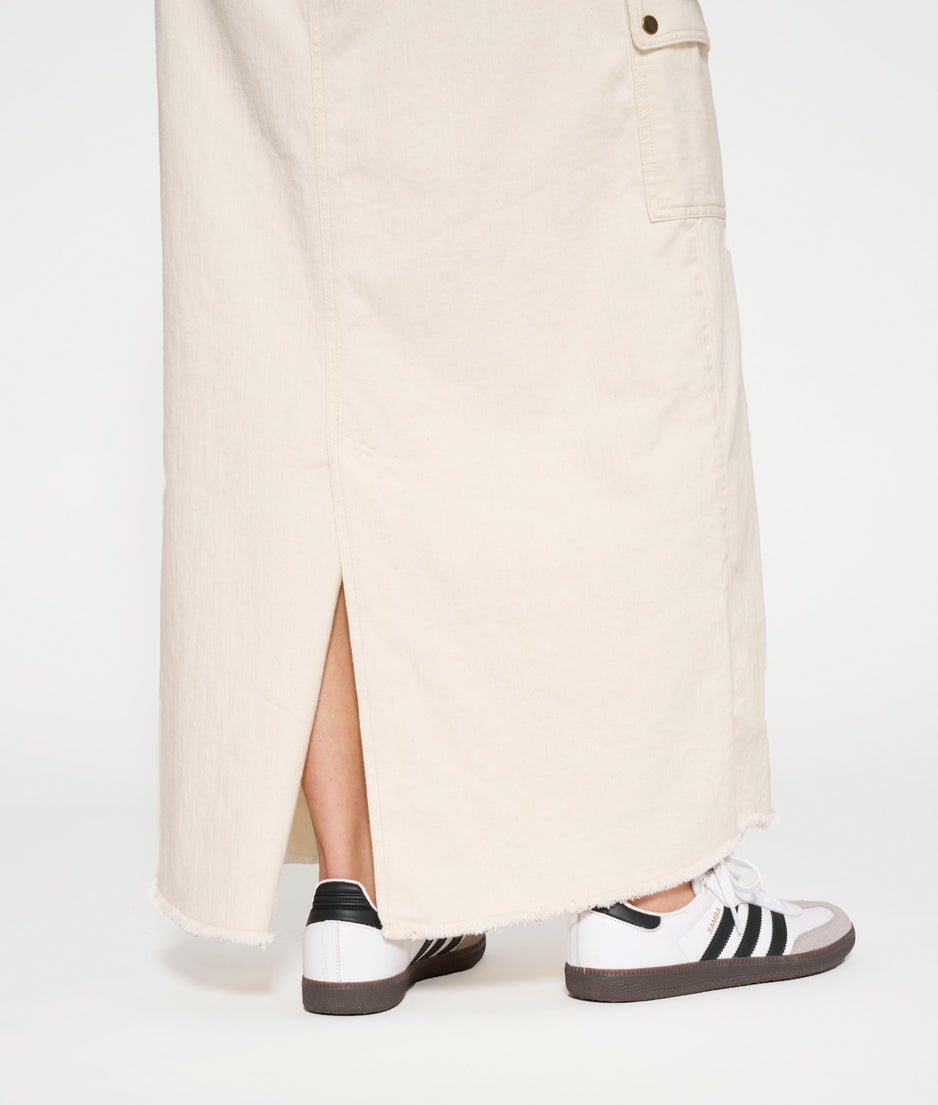 maxi skirt twill | ecru